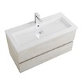 Тумба с раковиной подвесная CEZARES MOLVENO 46 100 Legno Bianco, раковина белая CZR-8070-100 MOLVENO 46-100-2C-SO-LB;CZR-8070-100