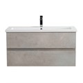 Тумба с раковиной подвесная CEZARES MOLVENO 46 100 Beton, раковина белая CZR-8070-100 MOLVENO 46-100-2C-SO-BET;CZR-8070-100