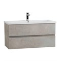 Тумба с раковиной подвесная CEZARES MOLVENO 46 100 Beton, раковина белая CZR-8070-100 MOLVENO 46-100-2C-SO-BET;CZR-8070-100