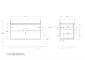 Тумба с раковиной подвесная CEZARES MOLVENO 46 100 Beton, раковина белая CZR-8070-100 MOLVENO 46-100-2C-SO-BET;CZR-8070-100