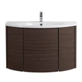 Тумба с раковиной подвесная CEZARES ЭДЕМ (EDEN) 91 Rovere scuro Soft, раковина белая 55070;50177