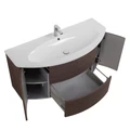 Тумба с раковиной подвесная CEZARES ЭДЕМ (EDEN) 121 Rovere scuro Soft, раковина белая 54408;50178
