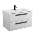 Тумба с раковиной подвесная CEZARES ЭКО (ECO) 80 Bianco Opaco, раковина белая CZR-8095-80 ECO-CER-N-800-2C-SO-BO;RS156BL.3/320;CZR-8095-80