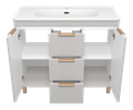 RISACCA crema -100 Тумба напольная 2 дв.3 ящ. мат. эмаль + раковина УТ000025682