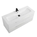 Тумба с раковиной подвесная CEZARES ЭКО (ECO) 120 Bianco Opaco, раковина белая CZR-8073-120 ECO-CER-N-1200-2C-SO-BO;RS156BL.3/512;CZR-8073-120