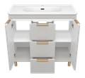 RISACCA crema - 90 Тумба напольная 2 дв.3 ящ.. мат. эмаль + раковина УТ000025681