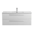 Тумба с раковиной подвесная CEZARES ЭКО (ECO) 120 Bianco Lucido, раковина белая CZR-8095-120 ECO-CER-N-1200-2C-SO-BL;RS156BL.3/512;CZR-8095-120
