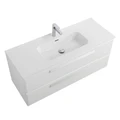Тумба с раковиной подвесная CEZARES ЭКО (ECO) 120 Bianco Lucido, раковина белая CZR-8095-120 ECO-CER-N-1200-2C-SO-BL;RS156BL.3/512;CZR-8095-120
