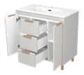 RISACCA crema - 90 Тумба напольная 2 дв.3 ящ.. мат. эмаль + раковина УТ000025681