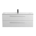 Тумба с раковиной подвесная CEZARES ЭКО (ECO) 120 Bianco Lucido, раковина белая CZR-8073-120 ECO-CER-N-1200-2C-SO-BL;RS156BL.3/512;CZR-8073-120