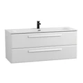 Тумба с раковиной подвесная CEZARES ЭКО (ECO) 120 Bianco Lucido, раковина белая CZR-8073-120 ECO-CER-N-1200-2C-SO-BL;RS156BL.3/512;CZR-8073-120