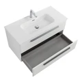 Тумба с раковиной подвесная CEZARES ЭКО (ECO) 100 Bianco Opaco, раковина белая CZR-8095-100 ECO-CER-N-1000-2C-SO-BO;RS156BL.3/512;CZR-8095-100