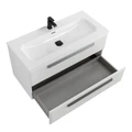 Тумба с раковиной подвесная CEZARES ЭКО (ECO) 100 Bianco Lucido, раковина белая CZR-8073-100 ECO-CER-N-1000-2C-SO-BL;RS156BL.3/512;CZR-8073-100