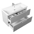 Тумба с раковиной подвесная BelBagno VITTORIA 100 Toros Bianco, раковина белая VITTORIA-1000-2C-SO-TB-P;BB1000/450-LV-MR-AST