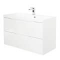 Тумба с раковиной подвесная BelBagno VITTORIA 100 Bianco Opaco, раковина белая VITTORIA-1000-2C-SO-BO-P;BB1000/450-LV-MR-AST