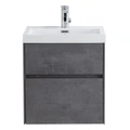 Тумба с раковиной подвесная BelBagno PIETRA MINI 50AS Stucco Cemento, раковина белая PIETRA MINI-500AS-2C-SO-SCM;BB-500-PM-LVB