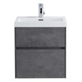 Тумба с раковиной подвесная BelBagno PIETRA MINI 50AS Stucco Cemento, раковина белая PIETRA MINI-500AS-2C-SO-SCM;BB-500-PM-LVB