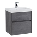 Тумба с раковиной подвесная BelBagno PIETRA MINI 50AS Stucco Cemento, раковина белая PIETRA MINI-500AS-2C-SO-SCM;BB-500-PM-LVB