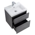 Тумба с раковиной подвесная BelBagno PIETRA MINI 50AS Stucco Cemento, раковина белая PIETRA MINI-500AS-2C-SO-SCM;BB-500-PM-LVB