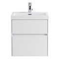 Тумба с раковиной подвесная BelBagno PIETRA MINI 50AS Bianco Lucido, раковина белая PIETRA MINI-500AS-2C-SO-BL;BB-500-PM-LVB