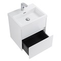 Тумба с раковиной подвесная BelBagno PIETRA MINI 50AS Bianco Lucido, раковина белая PIETRA MINI-500AS-2C-SO-BL;BB-500-PM-LVB