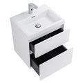 Тумба с раковиной подвесная BelBagno PIETRA MINI 50AS Bianco Lucido, раковина белая PIETRA MINI-500AS-2C-SO-BL;BB-500-PM-LVB