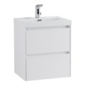 Тумба с раковиной подвесная BelBagno PIETRA MINI 50 Bianco Lucido, раковина белая PIETRA MINI-500-2C-SO-BL;BB-500-PM-LVB