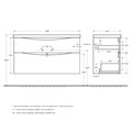 Тумба с раковиной подвесная BelBagno MARINO-H60 110 Rovere Nature, раковина белая MARINO-H60-1100-2C-SO-RN-P;BB1100/450-LV-MR-PR