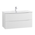 Тумба с раковиной подвесная BelBagno MARINO-CER-N 100 Bianco Lucido, раковина BB-8099-100 MARINO-CER-N-1000-2C-SO-BL-P;BB-8099-100