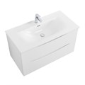 Тумба с раковиной подвесная BelBagno MARINO-CER-N 100 Bianco Lucido, раковина BB-8099-100 MARINO-CER-N-1000-2C-SO-BL-P;BB-8099-100
