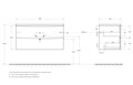 Тумба с раковиной подвесная BelBagno MARINO-CER-N 100 Bianco Lucido, раковина BB-8099-100 MARINO-CER-N-1000-2C-SO-BL-P;BB-8099-100