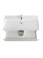 Тумба с раковиной подвесная BelBagno MARINO-CER-N 100 Bianco Lucido, раковина BB-8078-100 MARINO-CER-N-1000-2C-SO-BL-P;BB-8078-100