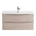 Тумба с раковиной подвесная BelBagno MARINO-CER 80 Rovere Grigio, раковина белая MARINO-CER-800-2C-SO-RG-P