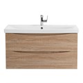 Тумба с раковиной подвесная BelBagno MARINO-CER 100 Rovere Bianco, раковина белая MARINO-CER-1000-2C-SO-WO-P