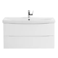 Тумба с раковиной подвесная BelBagno MARINO-CER 100 Bianco Lucido , раковина белая MARINO-CER-1000-2C-SO-BL-P