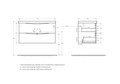 Тумба с раковиной подвесная BelBagno MARINO 90 Rovere Nature, раковина чёрная MARINO-900-2C-SO-RN-P;BB900/450-LV-ART-AST-NERO
