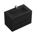 Тумба с раковиной подвесная BelBagno MARINO 80 Rovere Cioccolato Amaro, раковина чёрная BB800/450-LV-ART-PR-NERO MARINO-800-2C-SO-RCA-P;BB800/450-LV-ART-PR-NERO
