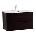 Тумба с раковиной подвесная BelBagno MARINO 80 Rovere Cioccolato Amaro, раковина белая BB800/450-LV-MR-FT MARINO-800-2C-SO-RCA-P;BB800/450-LV-MR-FT