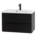 Тумба с раковиной подвесная BelBagno MARINO 80 Rovere Cioccolato Amaro, раковина белая MARINO-800-2C-SO-RCA-P;BB800/450-LV-MR-AST