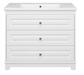 Ларго -100 Тумба напольная белая матовая с 3 ящ. + раковина УТ000023207