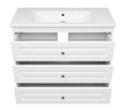 Ларго -100 Тумба напольная белая матовая с 3 ящ. + раковина УТ000023207