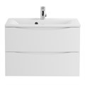 Тумба с раковиной подвесная BelBagno MARINO 75 Bianco Lucido, раковина белая MARINO-750-2C-SO-BL-P;BB750/450-LV-MR-PR