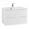 Тумба с раковиной подвесная BelBagno MARINO 75 Bianco Lucido, раковина белая MARINO-750-2C-SO-BL-P;BB750/450-LV-MR-PR