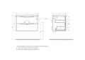 Тумба с раковиной подвесная BelBagno MARINO 75 Bianco Lucido, раковина белая MARINO-750-2C-SO-BL-P;BB750/450-LV-MR-PR