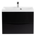 Тумба с раковиной подвесная BelBagno MARINO 70 Nero Lucido, раковина белая MARINO-700-2C-SO-NL-P;BB700/450-LV-MR-AST