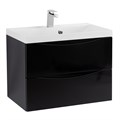 Тумба с раковиной подвесная BelBagno MARINO 70 Nero Lucido, раковина белая MARINO-700-2C-SO-NL-P;BB700/450-LV-MR-AST