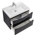 Тумба с раковиной подвесная BelBagno MARINO 70 Nero Lucido, раковина белая MARINO-700-2C-SO-NL-P;BB700/450-LV-MR-AST