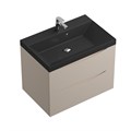 Тумба с раковиной подвесная BelBagno MARINO 70 Crema Opaco, раковина чёрная BB700/450-LV-ART-AST-NERO MARINO-700-2C-SO-CO-P;BB700/450-LV-ART-AST-NERO