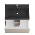 Тумба с раковиной подвесная BelBagno MARINO 70 Crema Opaco, раковина чёрная BB700/450-LV-ART-AST-NERO MARINO-700-2C-SO-CO-P;BB700/450-LV-ART-AST-NERO