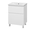 Лаки - 60 Тумба напольная  с 2 ящ. белая + раковина УТ000024248 - фото 40326
